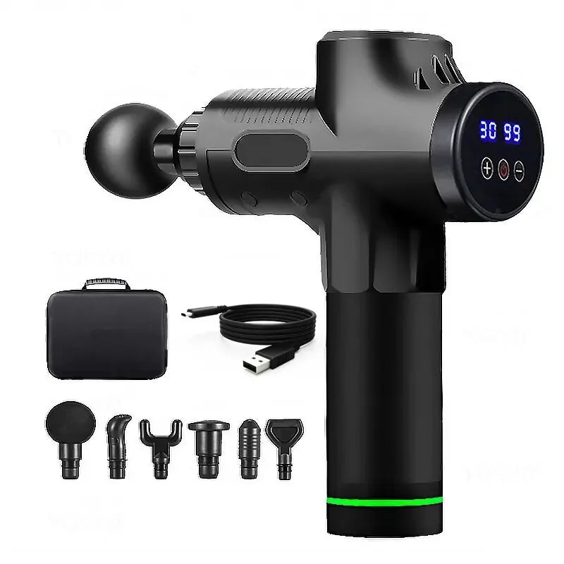 Ultimate Portable Fascia Gun for Deep Muscle Relaxation - Perfect for Body, Neck, and Back Massage with Multiple Heads
