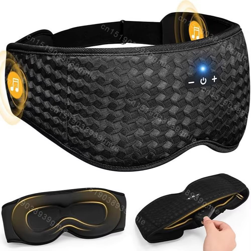 Experience Ultimate Comfort with the 3D Bluetooth Sleep Mask and Headphones - Soft Elastic Headband, Zero Pressure Eye Cups, and 10 Hours of Playtime for Perfect Travel and Night Rest